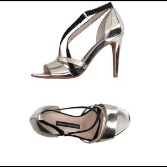 French Connection gold black strappy heel Nava - Picture 2 of 7